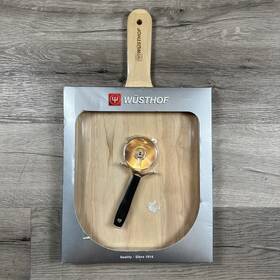 4274 W Sthof Silverpoint Pizza Cutter And Wooden Peel Tray New Rare