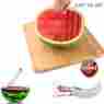 Watermelon-slicer-4201 Multipurpose Melon Knife Codream Watermelon Slicer Stainless Steel Cutter Corer Peeler Scoop Server Tool 768421344201