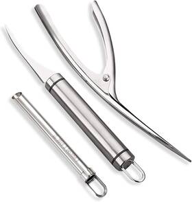Weideen 445011533582 Shrimp Deveiner Tool 3 Pack Peeler Stainless Steel Cleaner Set