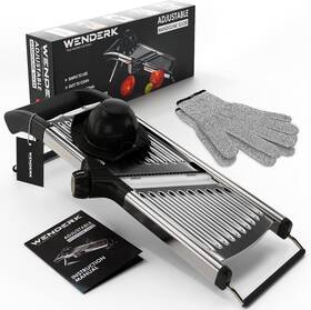 Wenderk 711181127652 Adjustable Stainless Steel Mandoline Food Slicer With Cut Resistant Gloves Upgr