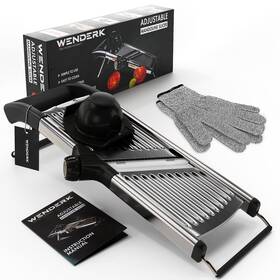 Wenderk 727785286374 Adjustable Stainless Steel Mandoline Food Slicer With Cut Resistant Gloves U
