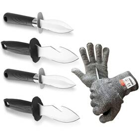 Wendom 754407873919 Oyster Shucking Knife And Gloves Set Shucker 4pcs Opener