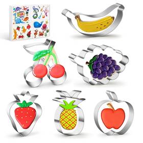 Yr2301-fruit Wgpg Fruit Shape Cookie Cutters - 6pcs Large Stainless Steel Metal Shap
