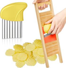 Willbond 705353822025 2 Pcs Wave Waffle Cutter And Crinkle Set Fry Potato