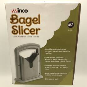 Bgs-1 Winco Commercial Manual Bagel Slicer With Carbon Steel Blade Gray Euc
