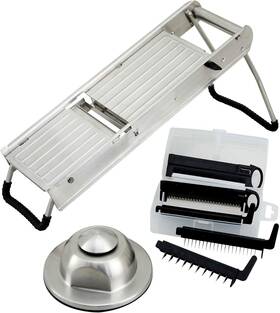 Winco Usa 842169115948 Winware Stainless Steel Mandoline Slicer Set With Hand Guard