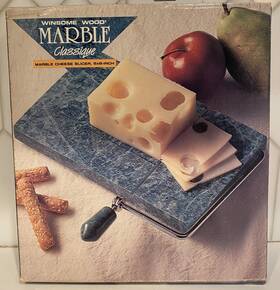 Winsome Wood 021713775085 Vintage Nos Green Marble Stone Cheese Slicing Board 5 Inch X 8 Guillotine Wire