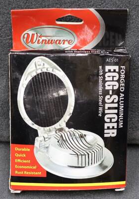 Aes-1 Winware Silver Egg Slicer Cast Aluminum Stainless Steel Wires/hard Boiled Eggs
