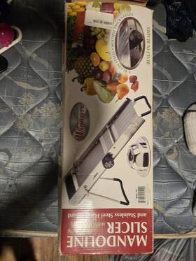 Wdl-18 Winware Stainless Steel Mandoline Slicer Adjustable Thickness Food Holder