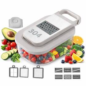 Wonderful Day Inc. 199874781426 All-in-one Vegetable Chopper Mandoline Slicer 9-in-1 Stainless Steel Blades
