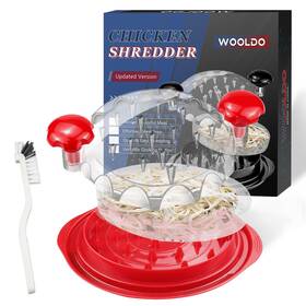 Wooldo 717023322766 Chicken Shredder Tool Twist Large Meat With Clear Cover And Detachable Plate