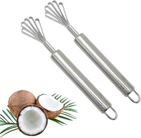 Wuseyun 749346726662 2 Pieces Stainless Steel Coconut Scraper Durable Meat Removal Multi-purp