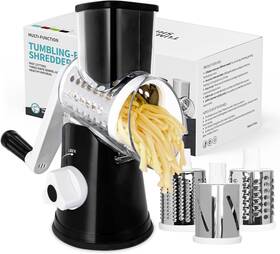 Am35us09 X Home 00cba075 Rotary Cheese Grater Manual With 3 Blades Black