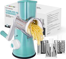 Am35us09 X Home 03cba004 Rotary Cheese Grater For Kitchen Shredder With 3 Blades Blue
