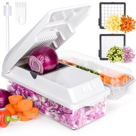 X Home 785034471049 Vegetable Chopper Includes 3 Aluminum Foil Pans For Food Storage Veg
