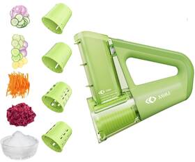 Xghj 798842494643 Electric Cheese Grater Portable Salad Maker With 4 Different Shapes Of Blades