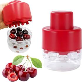 Xhcliufb 753878663302 Cherry Pitter 7-in-1 Tool Pit Remover Heavy-duty Metal Red
