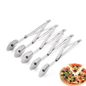 Xizhi 745245522411 5 Wheel Stainless Steel Pastry Cutter Expandable Pizza Slicer Adjustable Cutt