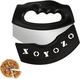 Xoyozo-banyuan-1 Xoyozo Pizza Cutter Salad Chopper Large Stainless Steel Blade 6.7 Inch Black