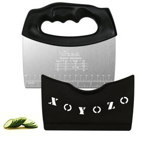 Xoyozo-fangxing-1 Xoyozo Bench Scraper Dough Cutter Salad Chopper With Cover And Large Stainles
