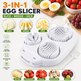 Xuyelora 445021460403 3 In 1 Egg Slicer For Hard Boiled Eggs Slice Modes Stainless Steel Cutter
