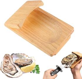 Xyeyo 619470370140 Oyster Shucking Clamp Shucker Tool Wood Holder Opener Block W