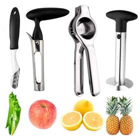 Yamesu 606814496284 Kitchen Gadget Set - 4pc Corers Bundle Pineapple Lemon Apple Pepper