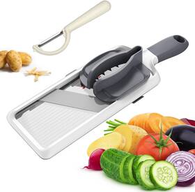 Yamjug 711181117943 Adjustable Mandoline Food Slicer Stainless Steel Vegetable Potato Waffle