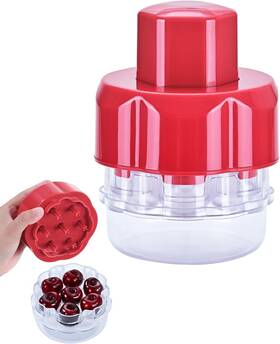 7-cherry Yanghuang-us 313043518518 Cherry Pitter Tool Multiple Fruit Seed Remover Capacity Red And Clea