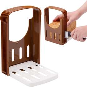 Yerdos 313111557524 Foldable Bread Cutting Slicer Guide Compact Sandwich Bagel Loaf &