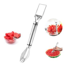Yhodfqu 753557618746 Watermelon Fruit Cutter Slicer Tool 3-in-1 Stainless Steel Fork Spoon Knife