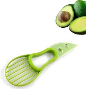 Yf-3in1-acovodapitter Yofan 3 In 1 Avocado Peeler Slicer Tool - Cutter And Green