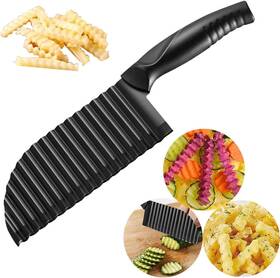 42425 Yukaba Crinkle Potato Cutter 2.9 Inch X 11.8 Stainless Steel Waves French 1 Pack
