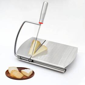003hk42419 Zalaxt Multipurpose Cheese Slicer Stainless Steel Cutter Board Large Silver
