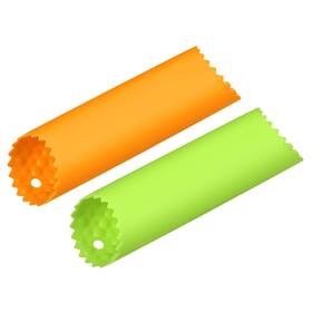 Zaplyte 723115560459 Silicone Garlic Peeler Tube Non Slip For Kitchen Tool Orange/green