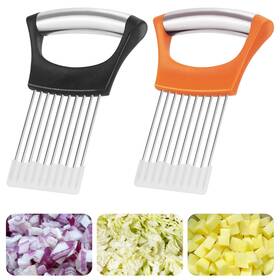 Zhcoy 795098753227 2pcs Stainless Steel Onion Slicer Holder Cutter For Slicing Of