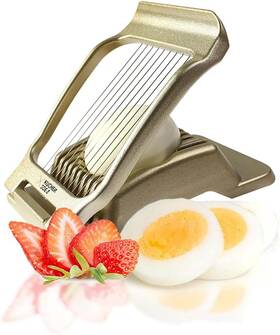 Zk002 Zoes Kitchen Good Grip Egg Slicer For Hard Boiled Eggs Heavy Duty Professional Large Alumi