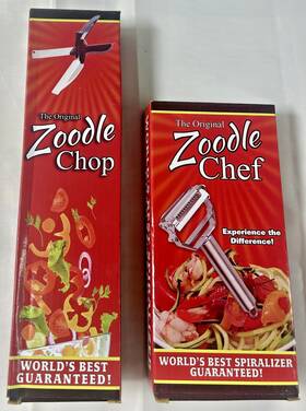 Zoodle Chef 934306301827 Stainless Steel Kitchen Food Cutting Scissors And Spiralizer New