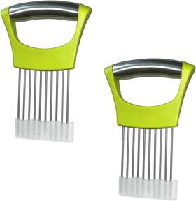 Zrschyg 711181417609 Stainless Steel Onion Slicer Holder Multi-purpose Kitchen Safety Tool For Slic