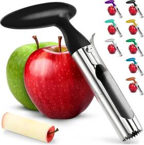 Zulay Kitchen 195702012441 Premium Apple Corer Tool - Ultra Sharp Stainless Steel Serrated Blades