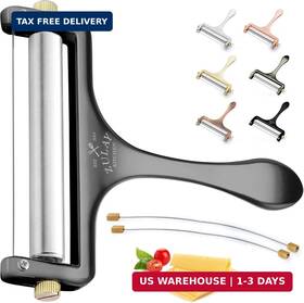 Zulay Kitchen 195702017644 Stainless Steel Wire Cheese Slicer - Adjustable Hand Held C