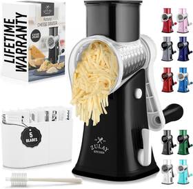 Zulay Kitchen 195702022532 Rotary Cheese Grater 5 Blade Shredder - Ivory Onyx
