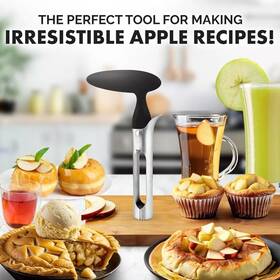 Zulay Kitchen 711181789461 Premium Apple Corer Tool - Ultra Sharp Stainless Steel Serrated Blades Black