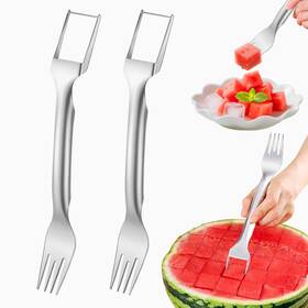 Zvoeins 797457884511 Watermelon Fork Slicer Cutter 2-in-1 Stainless Steel Melon For Kitche