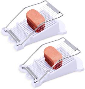 Zxmissu 445032350380 2 Pack Luncheon Meat Slicer Egg Slicers Stainless Steel Wire Cuts 10 Slices Fo