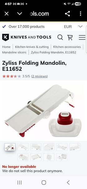 E11652 Zyliss Folding Adjustable Mandoline Slicer White/red With Food Holder