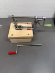 The Pampered Chef Apcs Apple Peeler-corer W/wood Block Stand BT44. Fixed Price $14.99.
