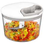 Gdl Food Chopper, Pull Onion Dicer, Hand Powered 3.4 Cup, White. Fixed Price $27.84.