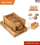 Foldable Bamboo Bread Slicer With Crumb Tray - Ideal For Homemade Lovers. Fixed Price $68.89.