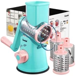 Geedel Rotary Cheese Grater, Kitchen Vegetable Slicer With 3 Blades. Fixed Price $29.99.